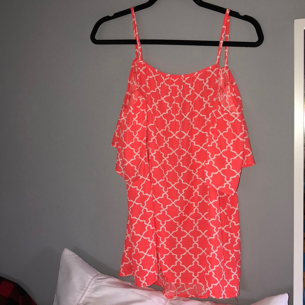 Coral cold shoulder top